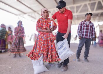 Entregan 12 toneladas de apoyo alimentario a familias en la región serrana