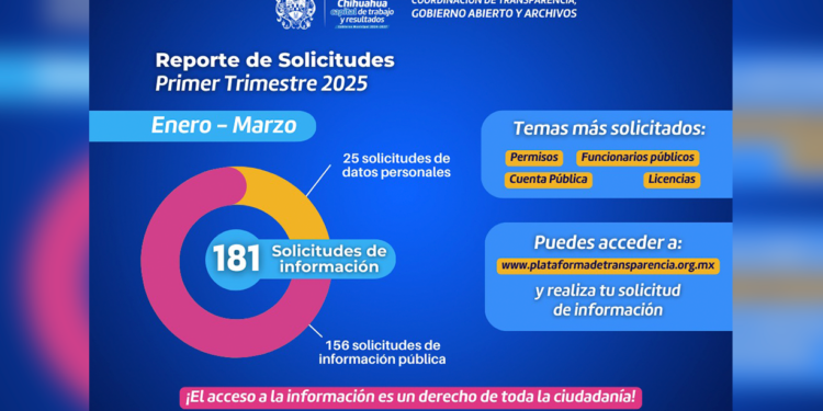 Gobierno Municipal reporta 181 solicitudes de información en primer trimestre del año