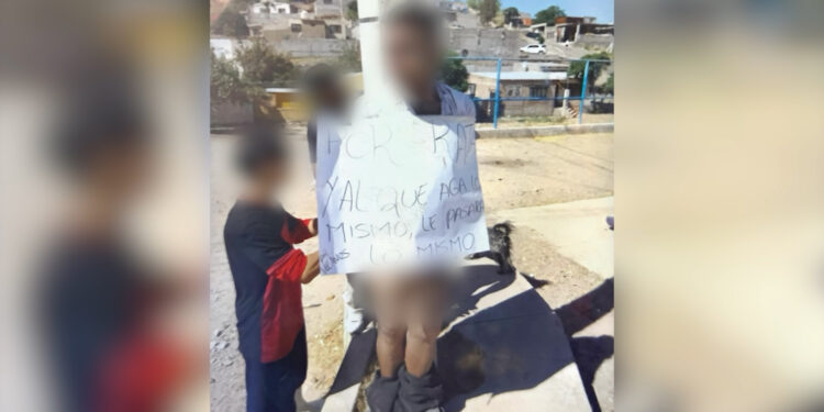 Ladrón es amarrado a poste en la colonia Toribio Ortega