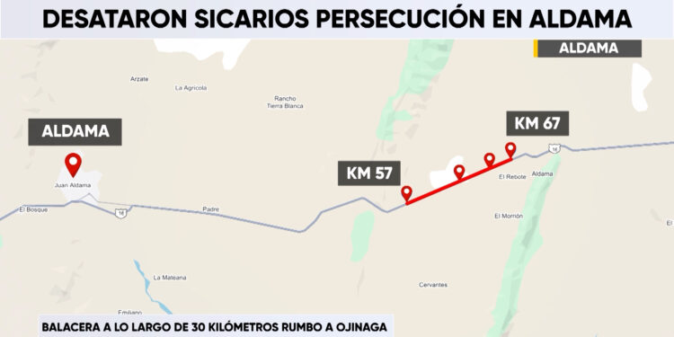 Balacera entre bandas criminales en la carretera Aldama–Ojinaga