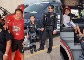 Hijos de policías y bomberos reconocen labor de sus papás