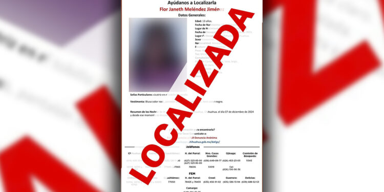 Localiza FEM a adolescente reportada ausente en diciembre de 2024