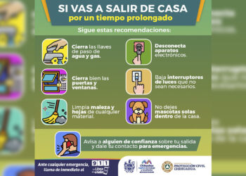Exhortan a tomar precauciones al salir de casa por un tiempo prolongado