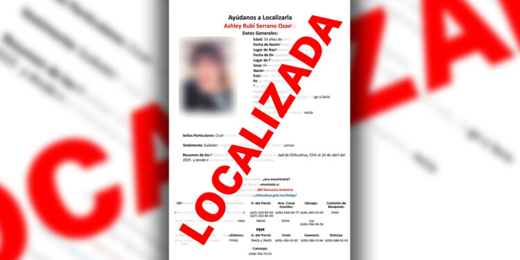 Localiza FEM a adolescente con reporte de ausencia en Chihuahua