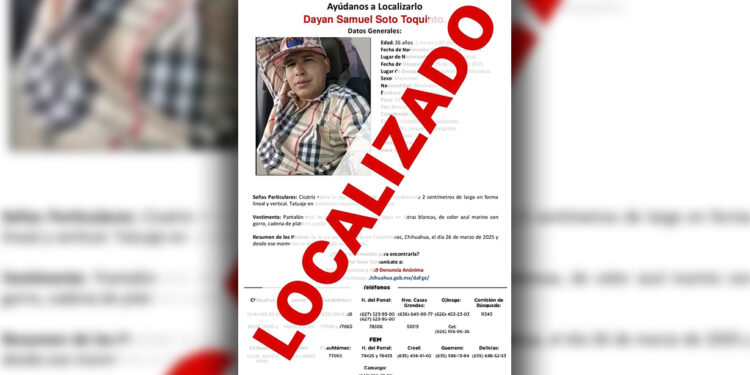 Localiza Fiscalía sano y salvo a Dayan Samuel S. T. en Cuauhtémoc
