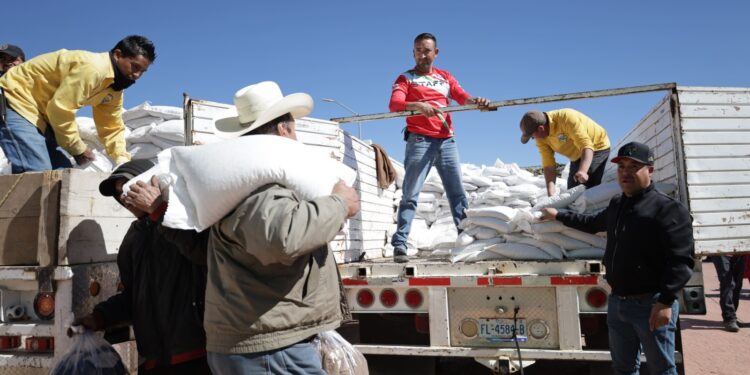 Llevan paquetes de maíz y frijol a familias de Guachochi