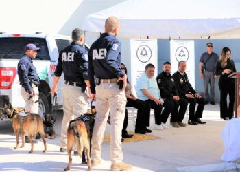 Retira fiscal insignias de servicio a seis caninos tras ocho años de servicio