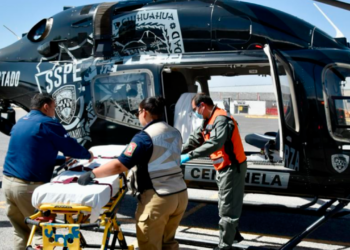 Bebé grave es trasladado en helicóptero de Juárez a Chihuahua