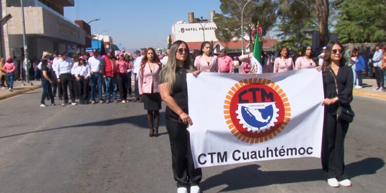 Marchan trabajadores en Cuauhtémoc, Guerrero y Guachochi por el Día del Trabajo