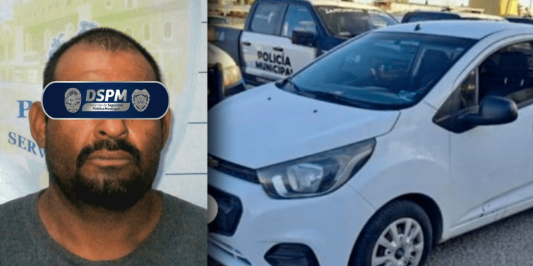 Detienen a sujeto a bordo de automóvil robado