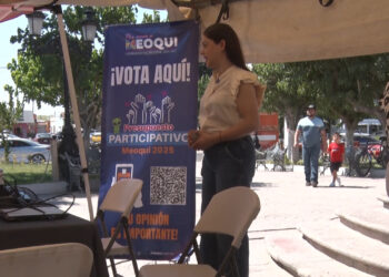 Instalan centro de votación del Presupuesto Participativo en Meoqui