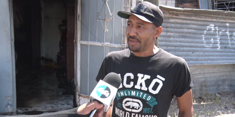 Hombre rescata a su perro de un incendio en Meoqui