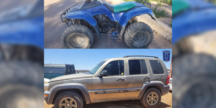 Recupera AEI Occidente vehículo Jeep y cuatrimoto con reportes de robo