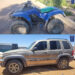 Recupera AEI Occidente vehículo Jeep y cuatrimoto con reportes de robo