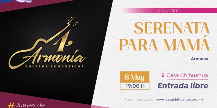 Invitan a festejar el Día de las Madres con el concierto “Serenata a Mamá”