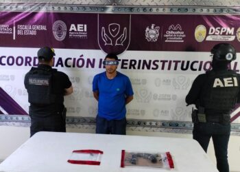 Detienen a sujeto con arma de fuego y aparente cristal en El Saucito