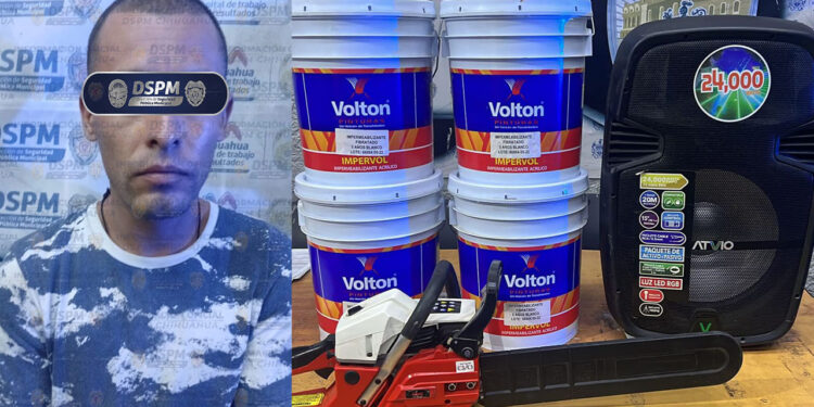 Sujeto es detenido por presunto robo en una escuela al norte de la ciudad