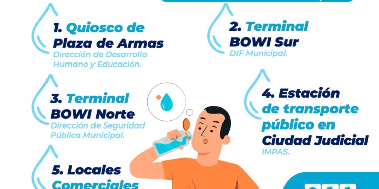 Instalan puntos de hidratación en Chihuahua ante riesgo de golpes de calor