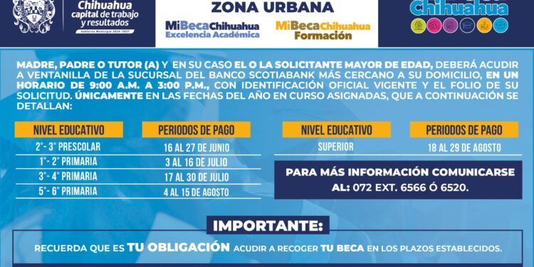 Inician pagos de becas académicas para nivel preescolar en Chihuahua