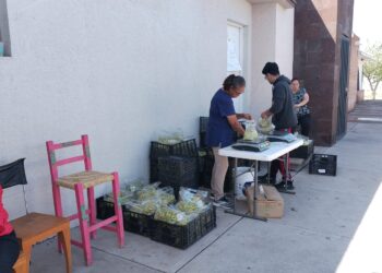 María Delgado ofrece su cosecha de uva blanca sin semilla en Delicias