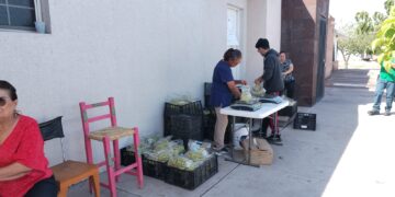 María Delgado ofrece su cosecha de uva blanca sin semilla en Delicias