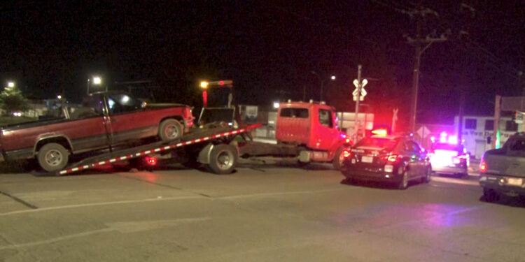 Accidente vehicular en vías del tren de Cuauhtémoc