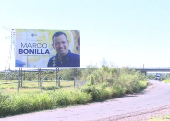 Aparece la imagen del alcalde Marco Bonilla en el municipio de Meoqui