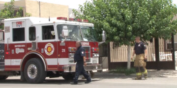 Fuga de gas provoca flamazo en vivienda de Delicias