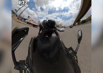 En persecución detienen a motociclista por exceso de velocidad