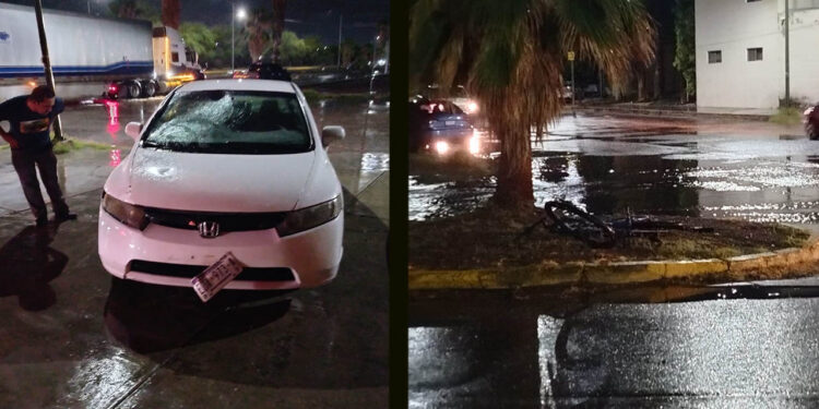 Joven ciclista es atropellado en Delicias tras pasar un alto sin precaución