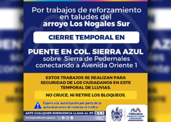 Cierran puente en colonia Sierra Azul por reforzamiento de taludes
