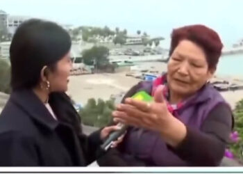 Abuelita lleva a su nieto a “conocer” un tsunami; “Nunca había visto uno”