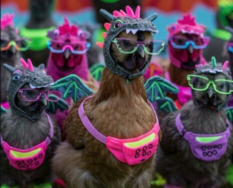 Gallinas fiesteras se hacen virales en redes sociales
