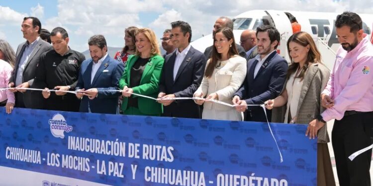 Inauguran nuevas rutas aéreas desde Chihuahua a Querétaro y Los Mochis-La Paz