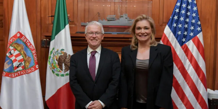 Maru Campos y cónsul de EE.UU. refuerzan colaboración en seguridad fronteriza
