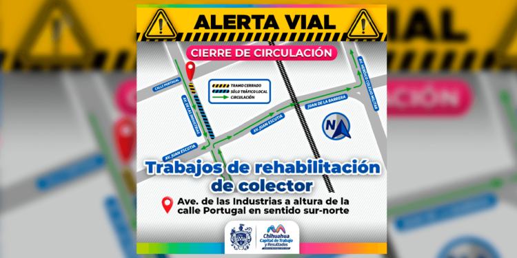 Cierran carriles en avenida de las Industrias por trabajos de drenaje