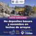 No depositar basura o escombro en lechos de arroyos para evitar sanciones
