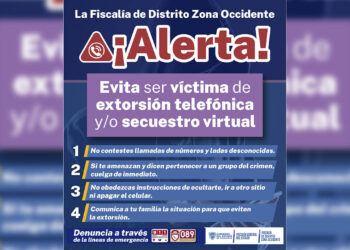 Alerta FGE Occidente para evitar extorsiones y secuestro virtual