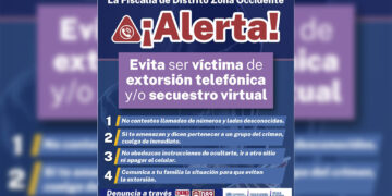 Alerta FGE Occidente para evitar extorsiones y secuestro virtual