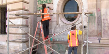 Inician restauración de la Presidencia Municipal tras pintas