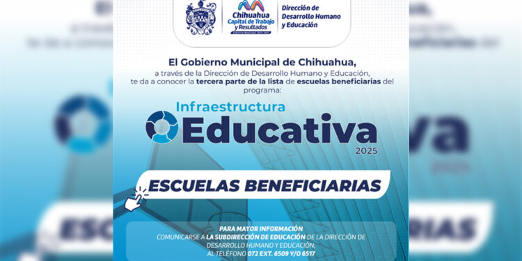 Tercer parte de la lista de escuelas beneficiadas por “Infraestructura Educativa” 2025
