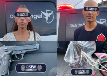 Detienen a pareja con arma corta y bicicleta infantil posiblemente robada