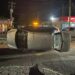 Fuerte choque y volcadura en la Heroico Colegio Militar