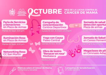 Agenda de actividades por el Mes Rosa en Chihuahua