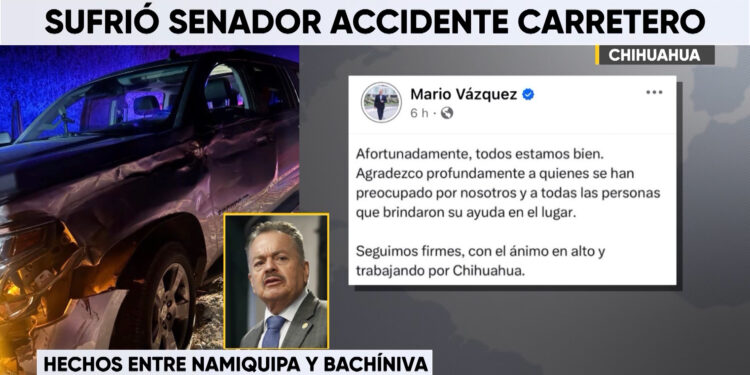 Senador Mario Vázquez se encuentra estable tras accidente carretero