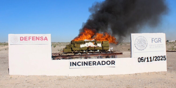 FGR incinera narcóticos y psicotrópicos en Chihuahua