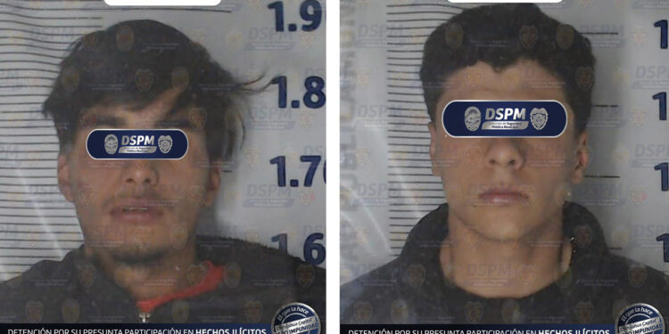 Detienen a dos jóvenes acusados de robo y daños en OXXO de Los Olivos