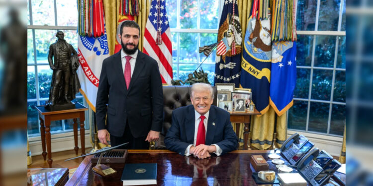 Líder sirio se reúne con Trump en Washington tras años de conflicto