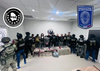 Ante el Ministerio Público 10 detenidos con armas y droga en El Sauz