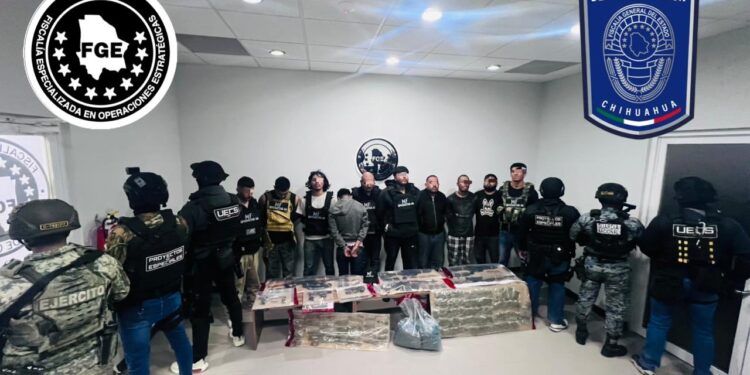 Ante el Ministerio Público 10 detenidos con armas y droga en El Sauz